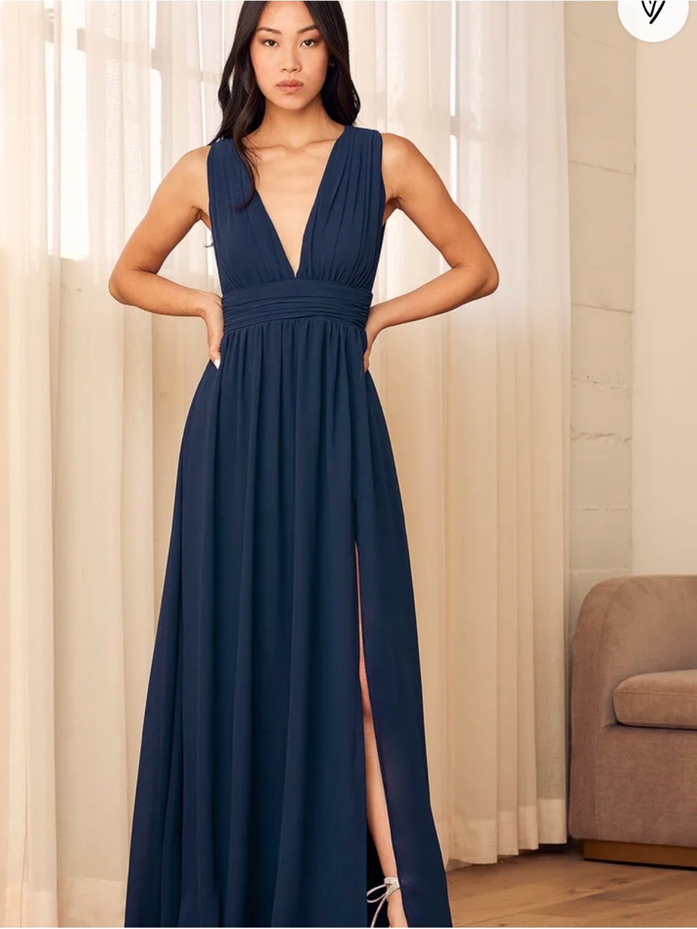 Lulu's Midnight Blue formal maxi Dress